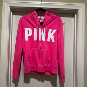 Victoria's Secret Women's PINK Logo Full Zip-up Sweatshirt Everyday Lounge